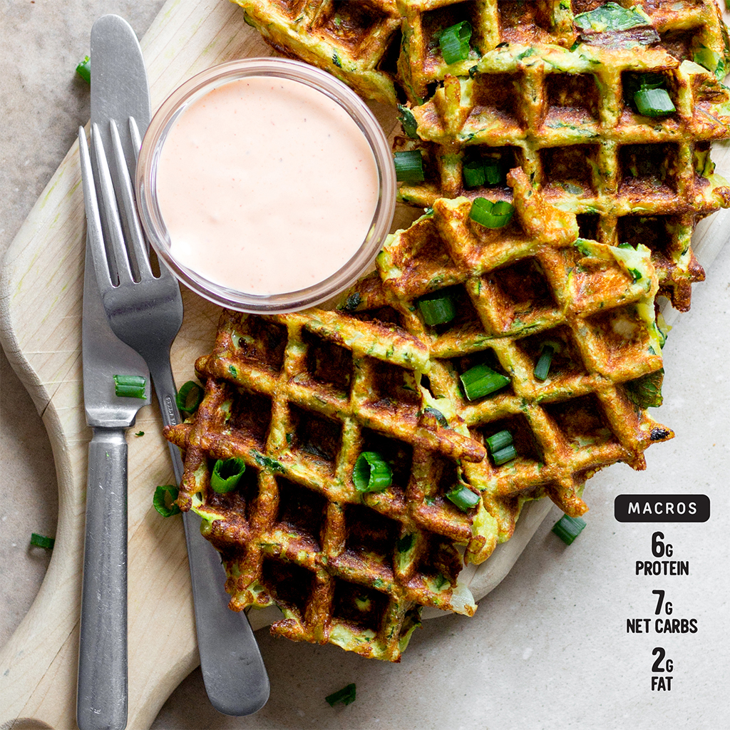Zucchini Waffle Fritters with Macros